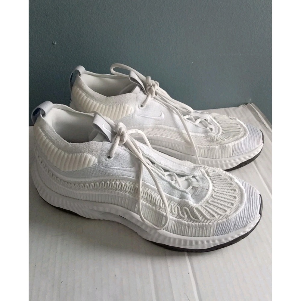 White Knit Sneakers Lightweight Athletic Running Shoes